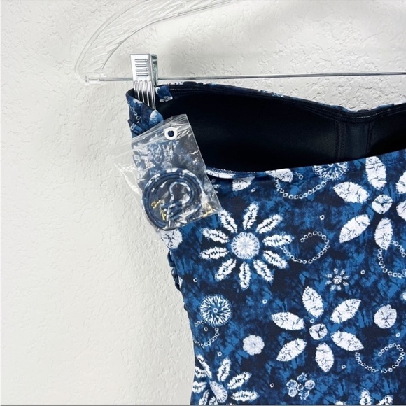 Bleu Rod Beattie Take A Dip Bandeau Navy Swimsuit One Piece Size 4 NWT - Picture 4 of 8